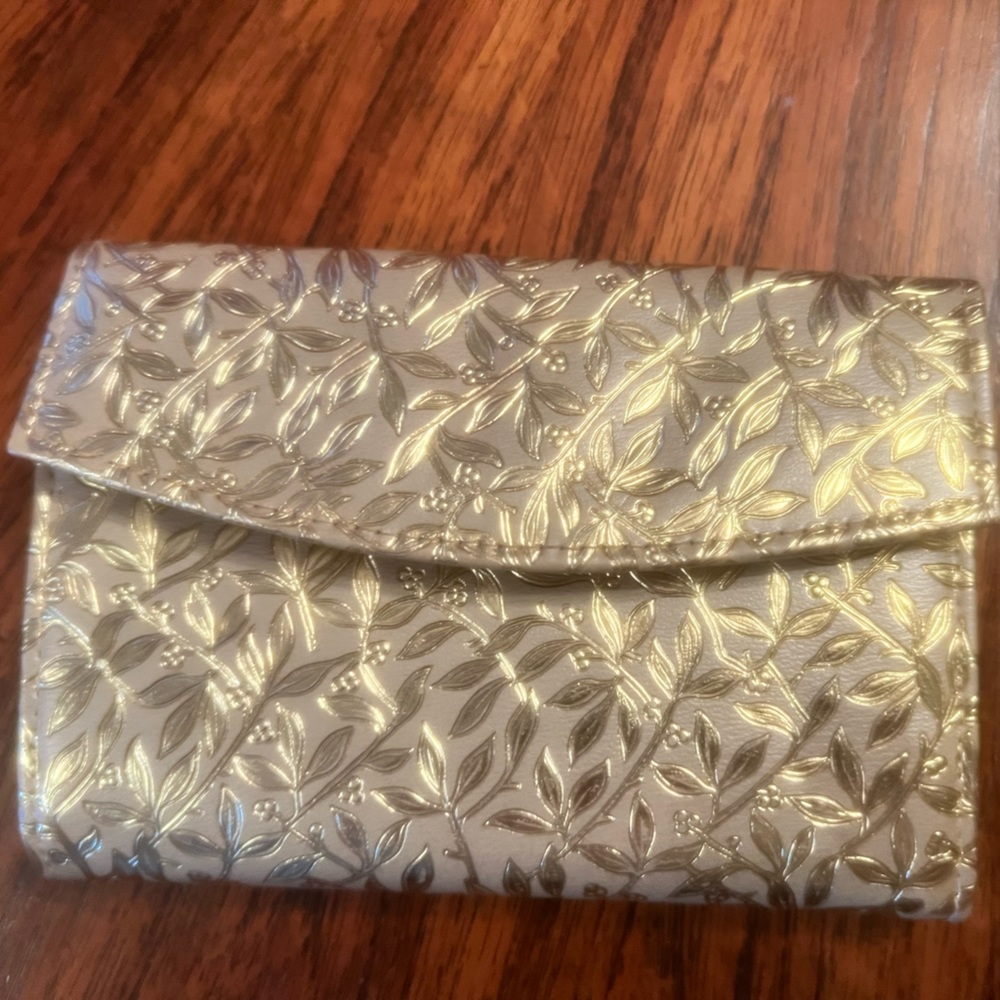 Gold clutch bag